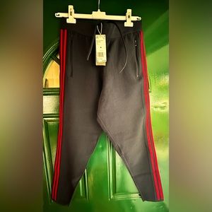 NWT Adidas track pants, ID Tiro Knit, Navy/Red, Sz Medium